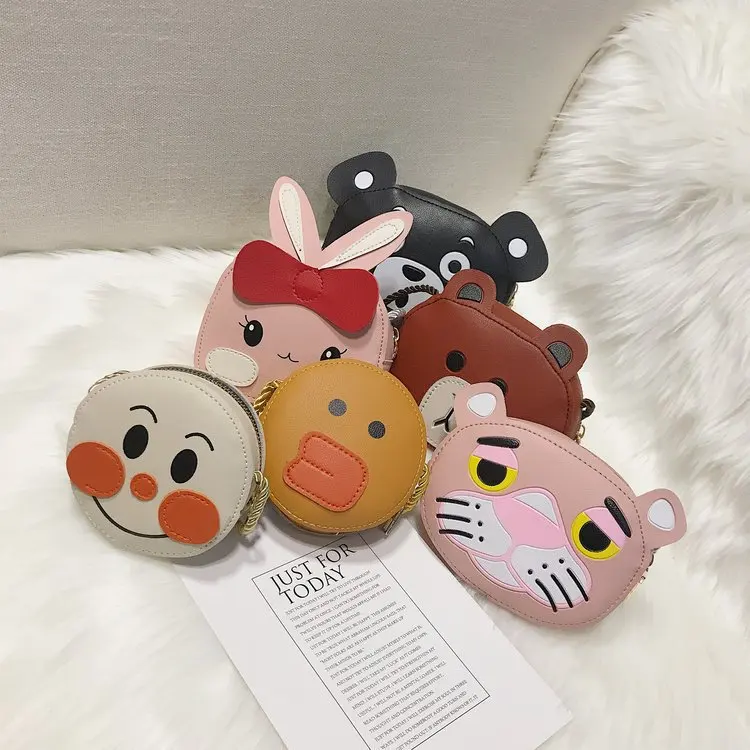 

2019 New Style Mobile Phone Bag Pu Bag Zipper Shoulder Bag Children Shoulder Bag Multi-color Animal Pattern Mini Bag