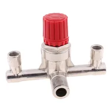 

1PC Regulator Valve Double Outlet Tube Air Compressor Switch Pressure Regulator Valve Fitting Part For Piston Air Compressor