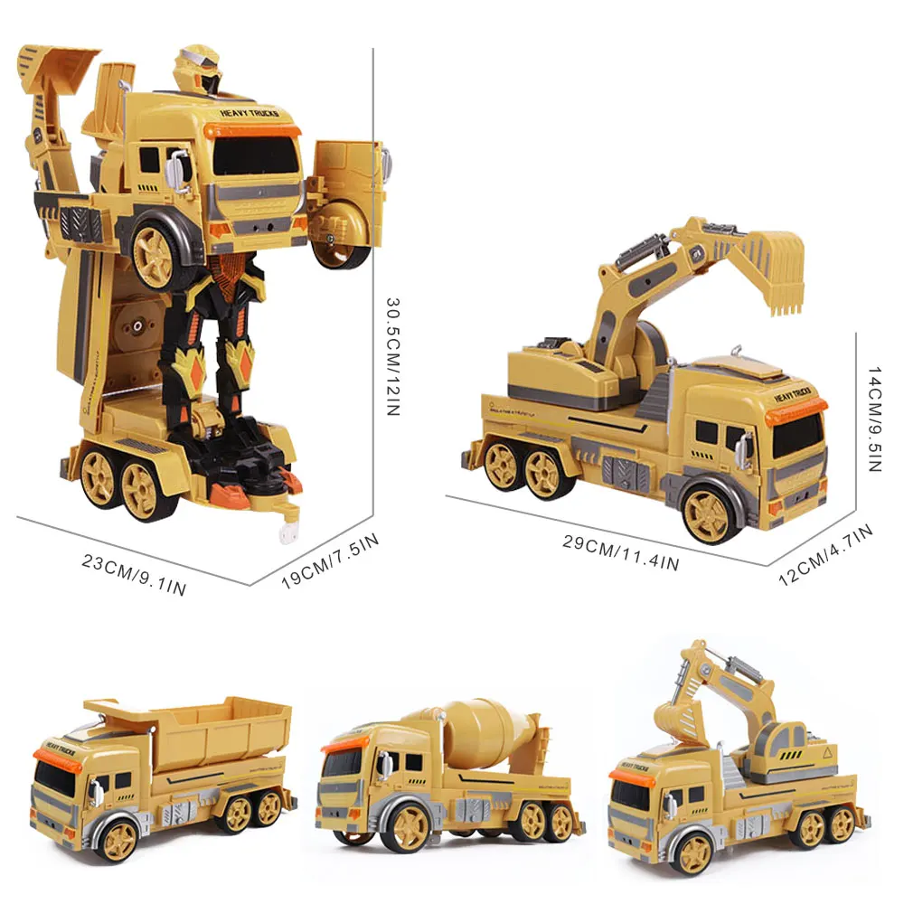 Детская Индукционная Игрушка RC Truck одна кнопка деформационная Инженерная машина трюк автомобиль часы Беспроводное управление RC игрушка для мальчиков Подарки