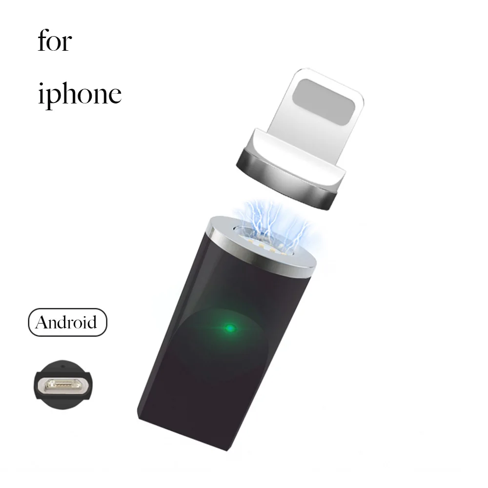Android to iPhone Магнитный адаптер 3A преобразователь тока быстрой зарядки 3 в 1 адаптер IOS Android type-C Магнитный трансферный разъем Micro USB - Цвет: Android to iPhone