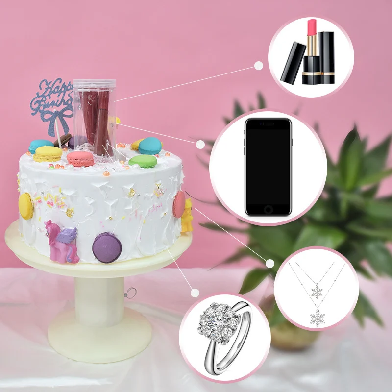  2-Layer New Design Happy Birthday Cake Stand With Surprize Gift Box Surprising Magic Cake Stand