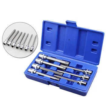 

7pcs 3/8in Brand New And High Quality Drive Long Ball End Hex Bit Socket Set 3-10mm Allen Key Tool T25-T60
