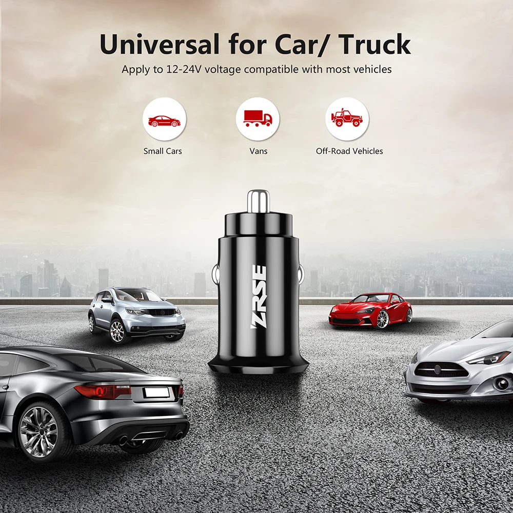 ZRSE USB Автомобильное зарядное устройство Quick Charge 3,0 Мини автомобильное usb-устройство для зарядки телефона для iPhone samsung huawei Xiaomi QC3.0 быстрая мобильная автомобильная зарядка