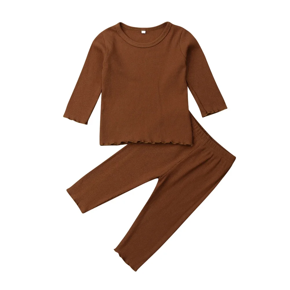 

US 2PCS Baby Boy Girl Toddler Kid Outfit Long Sleeve Shirt Pants Trouser Clothes