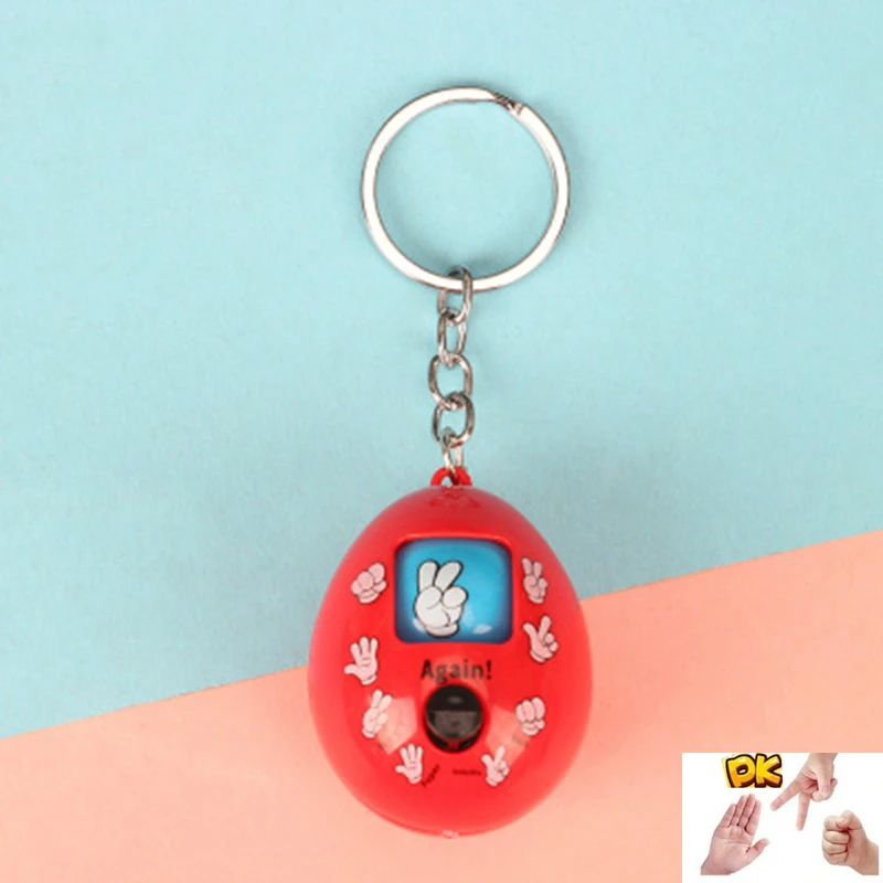 

New Arrival Fashion Key Chiain Rock Paper Scissors Play Toy Key Chain Fancy Dolls Round Egg Key Ring Car Bag Pendant DA091