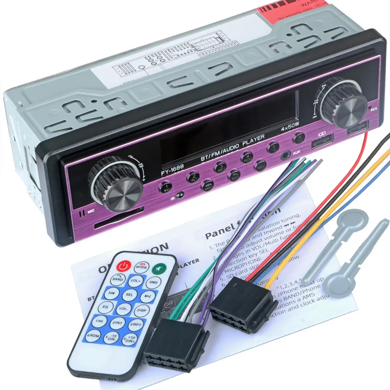 Автомагнитола 1 din автомобильное радио Coche Bluetooth стерео аудио fm-приемник USB SD AUX автостерео MP3 мультимедийный плеер Авто электроника - Цвет: FY-1688-R-ISO