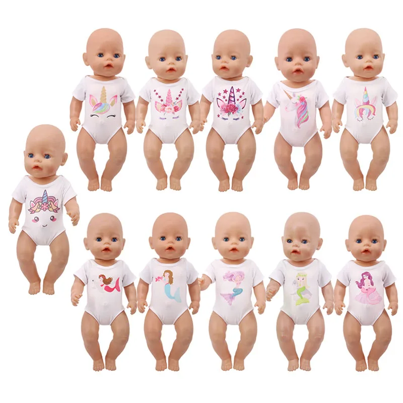 Vêtements de poupée licorne sirène maillots de bain 13 modèles disponibles pour 18 pouces américain & 43 Cm bébé nouveau-né poupée génération jouet pour fille