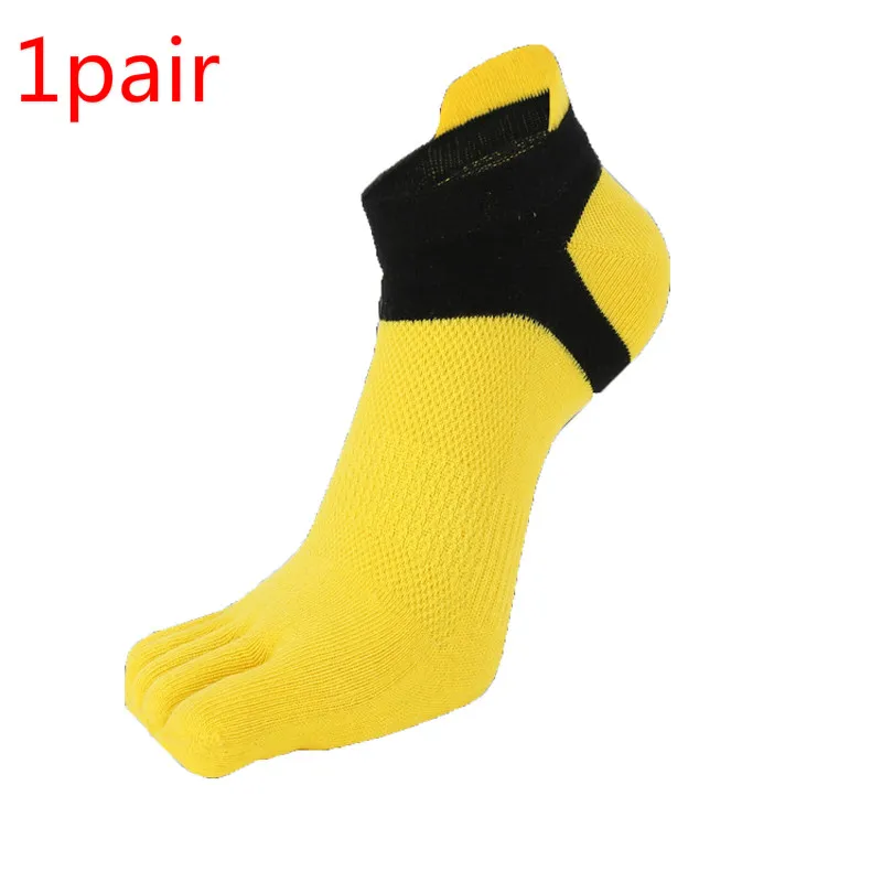 1/2/3 пары/партия, удобная обувь в сеточку носки с отдельными пятью пальцами ног сжатия носки для Для мужчин носки хлопковые носки цветные детские носки в стиле пэчворк забавные носки для девочек - Цвет: 1pair yellow