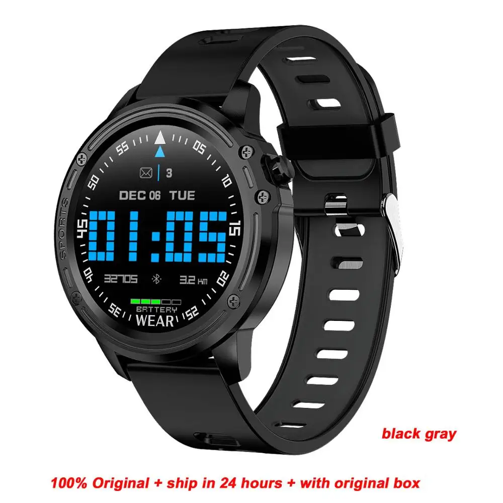 black with gray Greentiger ЭКГ+ PPG Смарт часы кровяное давление кислород IP68 Водонепроницаемый сердечный ритм погода музыка камера L8 Smartwatch VS L5 L7 - Цвет: black with gray