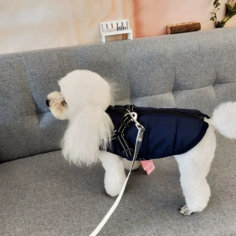 

1112 In 1 Pet Autumn And Winter Skiing Suit Sleeveless Cotton Clip Dog Vest Has Durable Chest Strap Cold Padded Dog Jacket 1