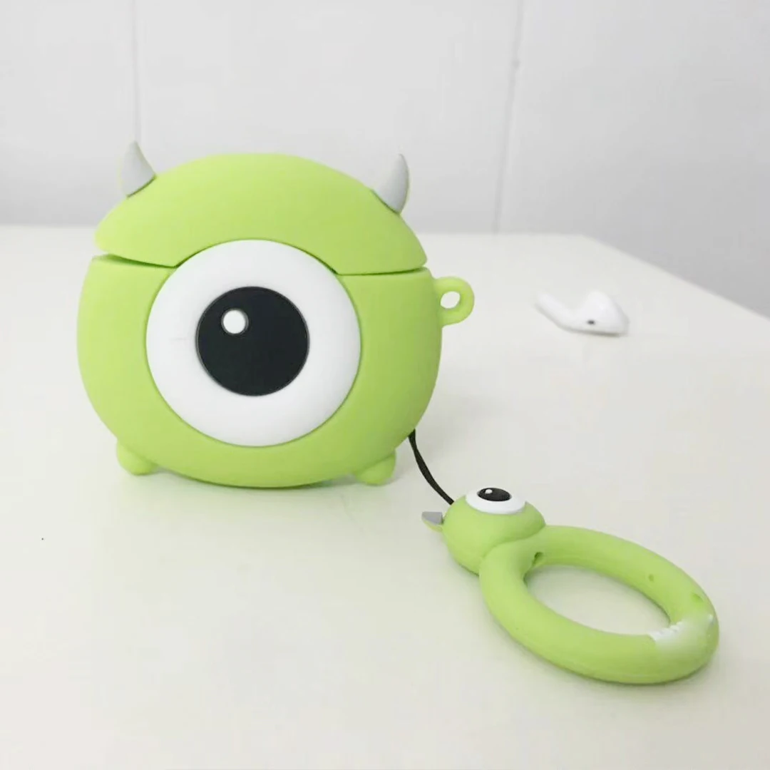 H2 Чехол для AirPods с милым динозавром, авокадо, мультяшным медведем, силиконовый чехол для наушников с кольцом на ремешке, чехол для Apple Air pods, 2 Чехол, fundas - Цвет: H2