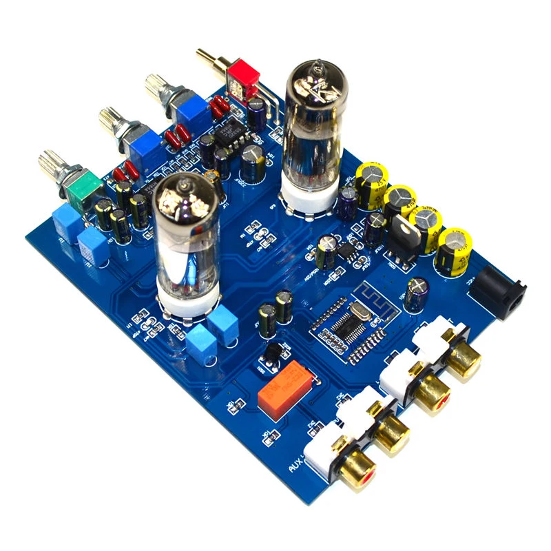 

KYYSLB DC12V2A 4.2 Bluetooth HIFI Preamp Original JRC5532 6J5 Home Audio Tube Amplifier Fever Bile Preamp Tone Board 470UF