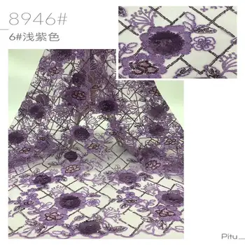 

So nice Wholesale France fashion design embroidery sequins french net lace party dress lace for lady party cloth 5 yards