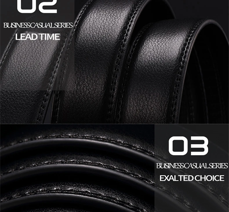 NO.ONEPAUL leather belt men's leather automatic buckle belt men's belt suit pants youth black belt free shipping Good quality fish belt