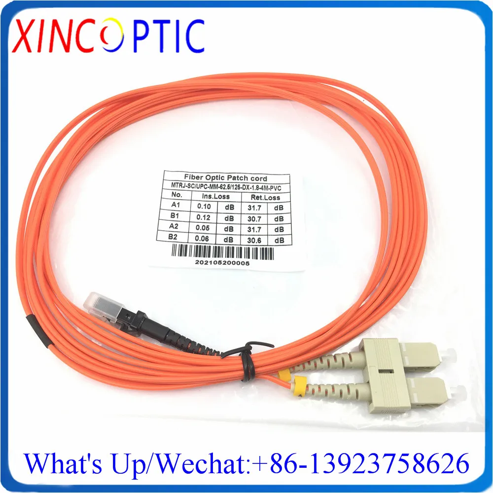 

2Pcs MTRJ Female-ST/SC/LC/FC 2M Duplex 50/125 2Mtrs Multimode OM2 OM1 62.5/125 Orange 1.8mm LSZH Cable Fiber Optic Patch Cord