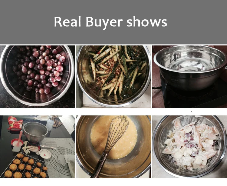 Mixing Bowl Heavy Guage Stainless Steel Diy Cake Bread Salad Mixer Kitchen Cooking Tools