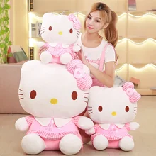 Kawaii – oreiller chat en peluche Hello kitty, 60cm, jouet en peluche, poupées Anime, jouets pour enfants, cadeaux d'anniversaire pour bébés