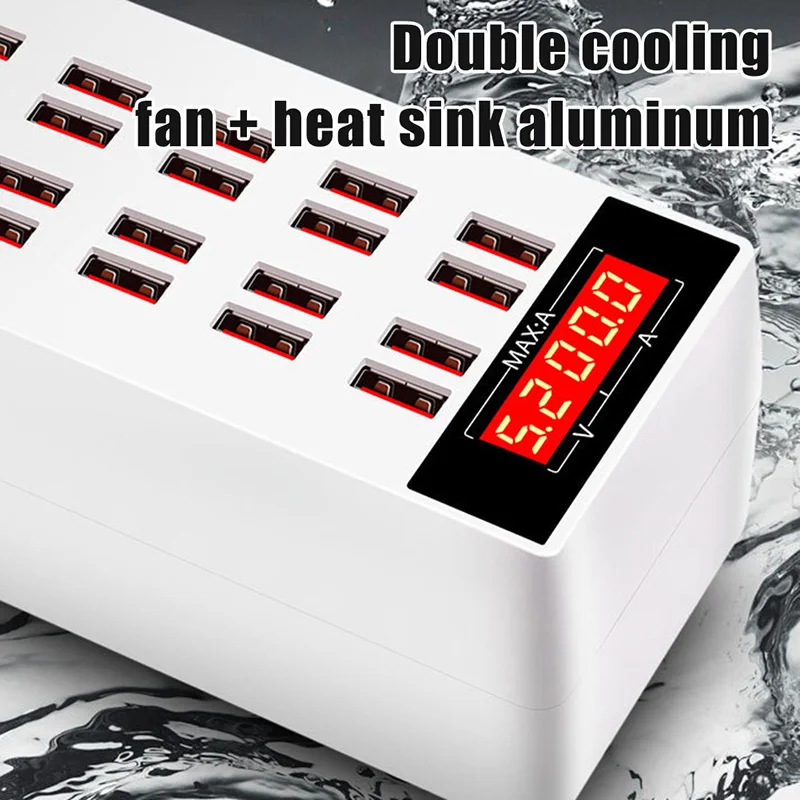 20-Порты 100W usb-хаб телефон Зарядное устройство с светодиодный Дисплей зарядный док-станция адаптер PUO88