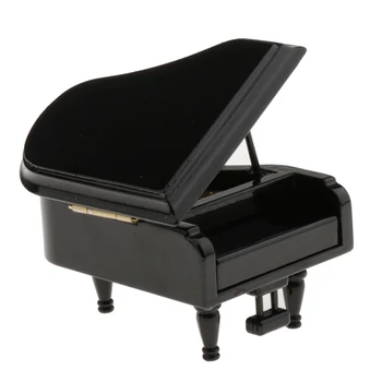 

1/12 Dolls Simulation Wooden Piano Models Toy Musical Instrument Home Decoration