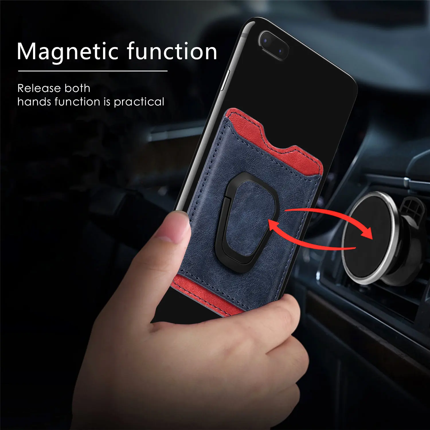 Держатель-кошелек для телефона с отделением для карт для iphone 11 Pro Max для samsung Note 10 plus для xiaomi Redmi Note 8 Pro магнитный автомобильный держатель