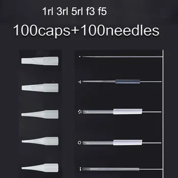 

100p/each Needle+Tips 1R 3R 5R 5F 7F PMU Tattoo Needles for Permanent Makeup Eyebrow Needles Disposable Sterilized Professional