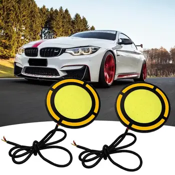 

1 Pair DC12V Round Waterproof Car Fog Lamps COB LED DRL Daytime Running Lights Automobile маска камера Accessories Car light