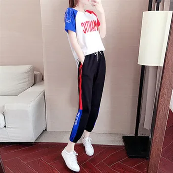 

Summer Clothes Short Sleeve Shirt Sportswear Women Set 2 Piece Suit Ladies Kpop Fashion Street Clothes Casual Wear Club Outfits