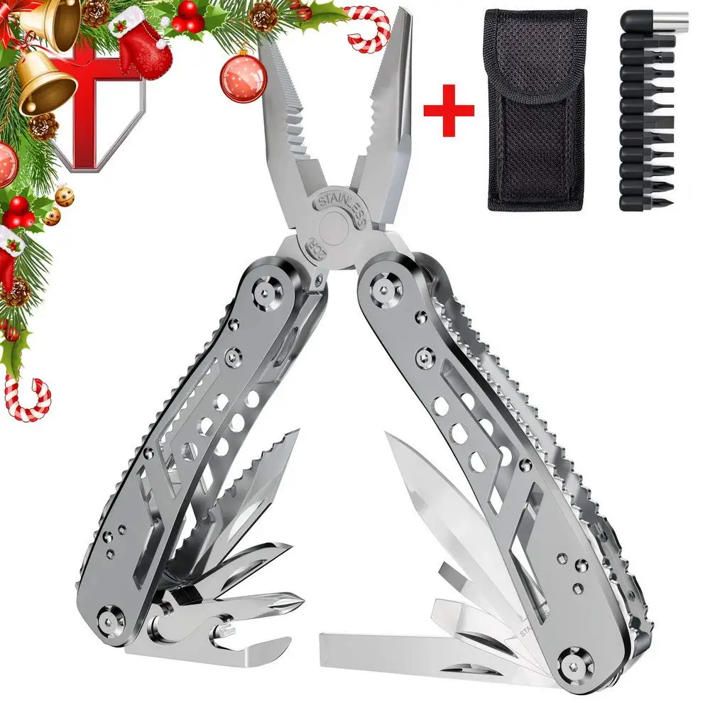 

EDC Multi tool with Mini Tools Knife Pliers Swiss Army Knife and Multi-tool kit for outdoor survival tool camping equipment