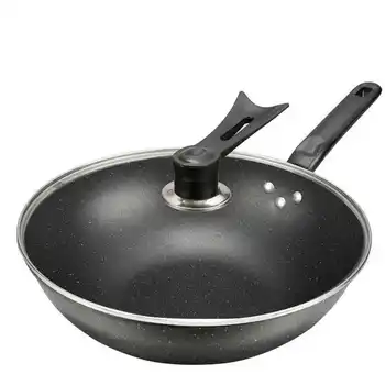 

Wok Non-stick Pan No Smoke Cooking Induction Cooker Gas Stove Universal Cookware Induction Pan Ceramic Kiithen Cookware Nonstick