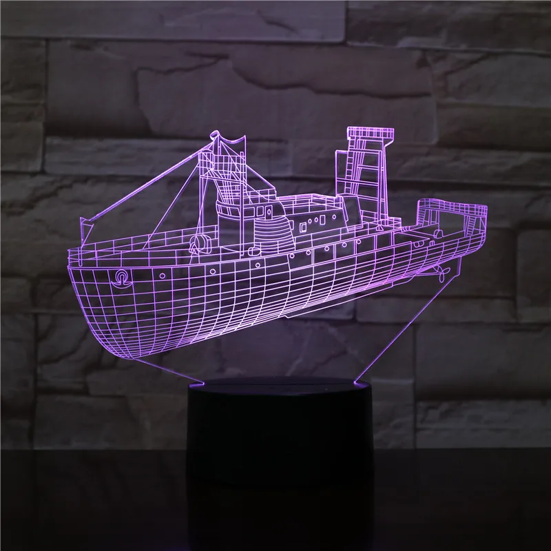 3D лампа Уникальный датчик касания корабля Разрушителя лучшее украшение для