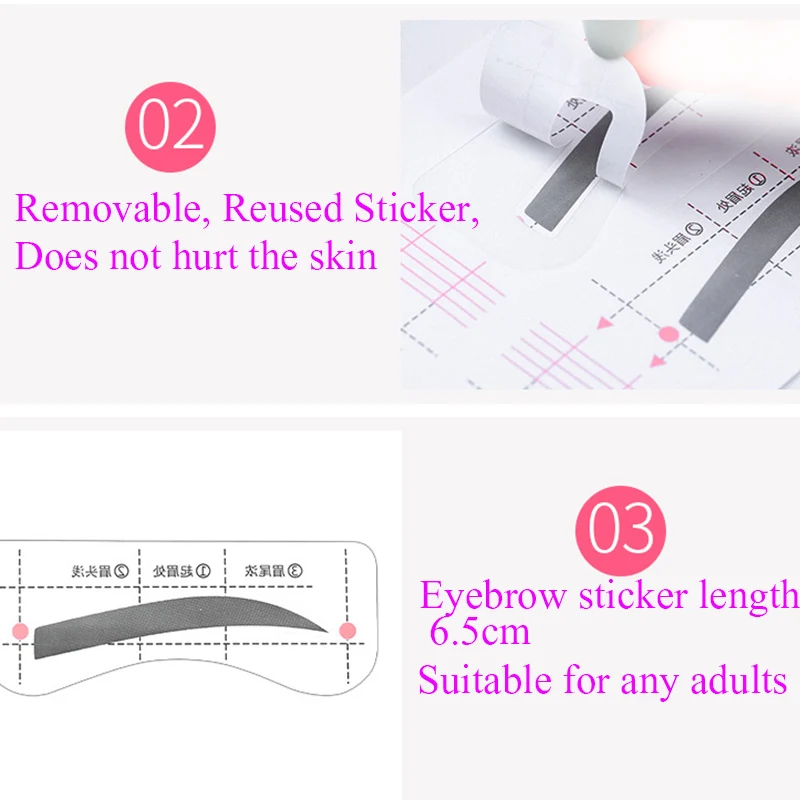 24pairs/set Lazy Quick Eyebrow Stickers Eyebrow Card Template Eyebrow