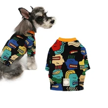 Зимняя одежда с граффити для собак, теплый вязаный свитер для собак, маленькие собачки чихуахуа, пальто, рубашка, французский бульдог, одежда для французских бульдогов