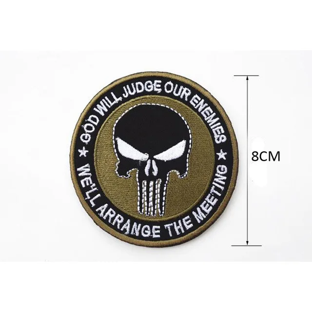 DD PUNISHER Вышитые военные нашивки полоса тактические заплатки для рюкзак для одежды нарукавная повязка полосы с крюком и петлей - Цвет: DD PUNISHER