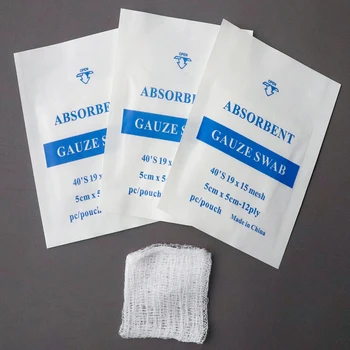 

50pcs First Aid Absorbent Simple Small Soft Gauze Swab Gauze Pieces Gauze Cotton For Outdoor Home