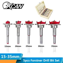 XCAN 5 шт. 15-35 мм регулируемый резец для отверстий по дереву Карбид Форстнер набор сверл с наконечниками сверлильный инструмент коронка сверлильный набор