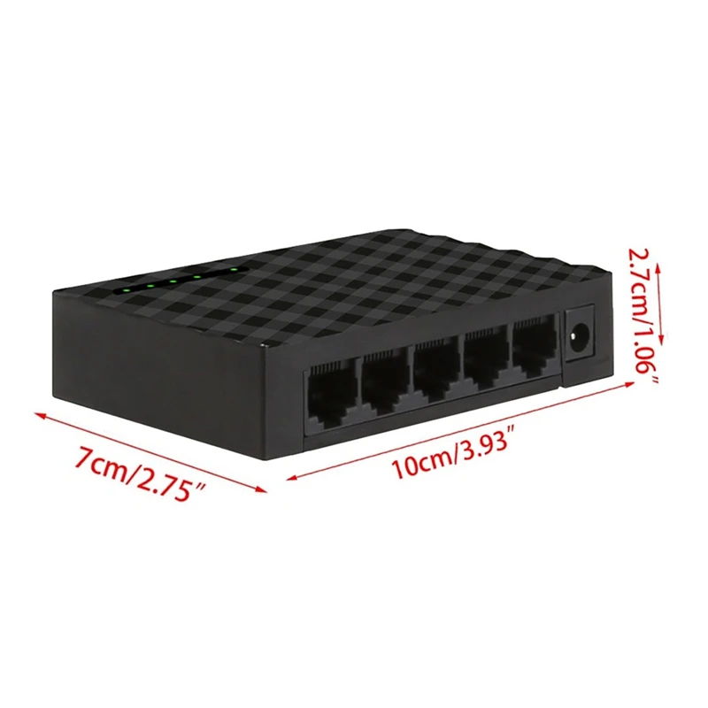 2019 New Rj45 Mini 5-Ports Fast Ethernet Network Black Switch Hub Switch For Desktop PC Ethernet Fast Network Switching Hub #C