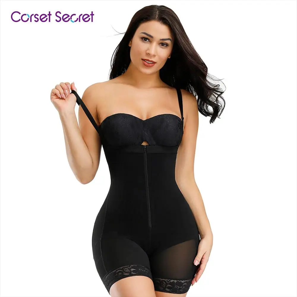  Corset Secret Women Body shaper Tummy Control Underwear Adjustable Straps Shapewear Crotch Zipper d