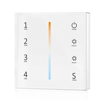 

AAA battery powered 2.4G 4 Zones Color Temperature Remote Control T22 color temperature vertical bar wireless Touch glass panel