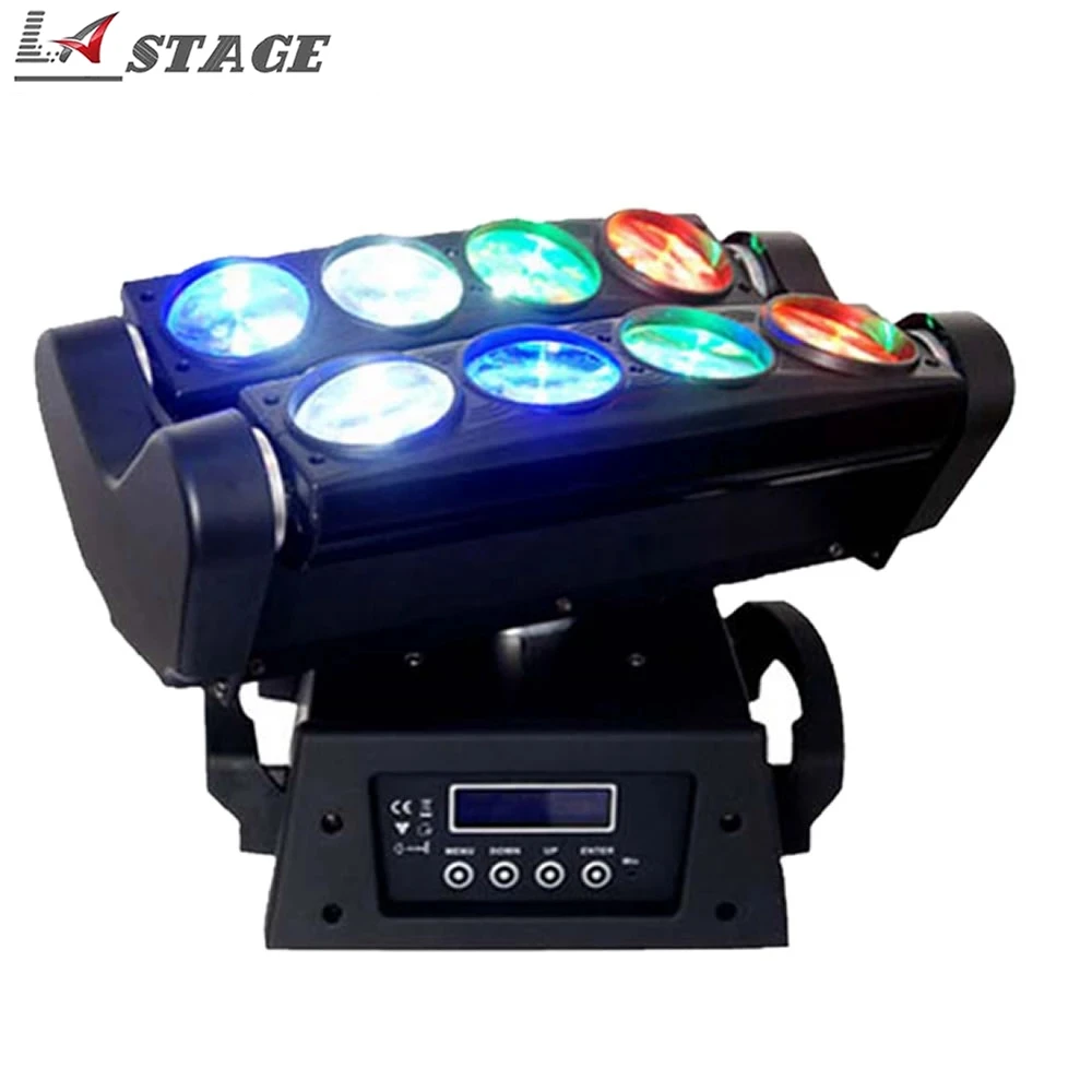 

Free Shipping Led Beam Lights 8*10w Color Chaning Rgbw 4in1 Stage Lights Dj Disco Led Spider Moving Head Beam Lights