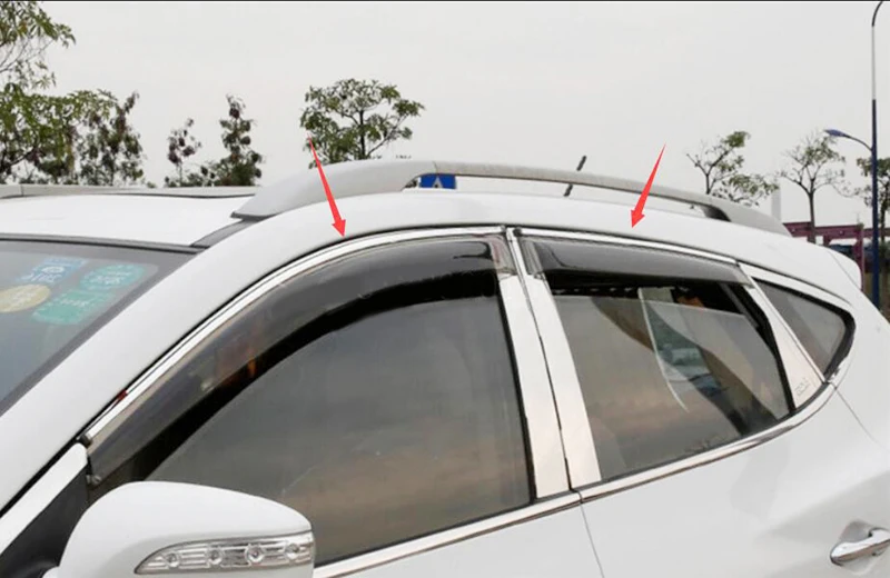 

Acrylic Exterior Visor Vent Window Shades Sun Rain Guard Accessories Fit For Hyundai ix35/Tucson MK2 2010-2013 2014 2015 4Pcs fa