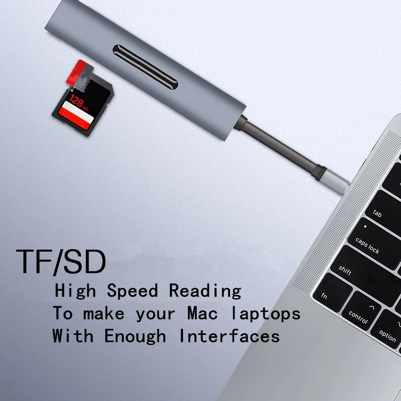 USB C концентратор тип-c к HDMI 4K VGA USB3.0X3 концентратор TF SD слот USB-C PD аудио Женский Портативный 9в1 адаптер для Mac book Pro