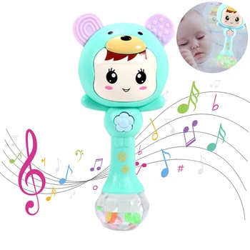 

Baby Shaker Sand Hammer Toy Dynamic Rhythm Stick Baby Rattles Molar Toy Rattles Stick Toy Lighting Hand Bell Instrument Toys