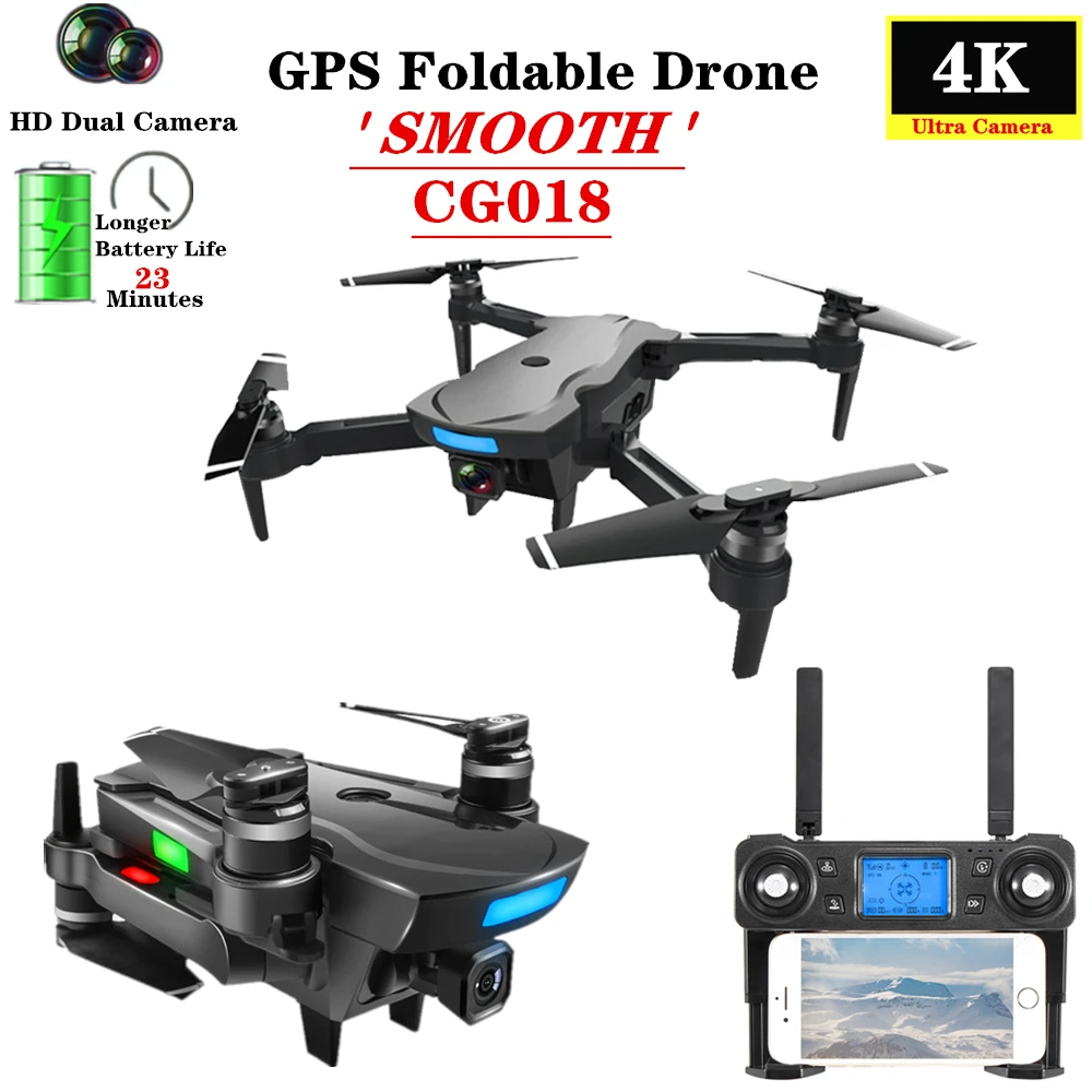 

RC Drone with 4K ESC HD Camera GPS Smart Follow Selfie Quedcopter Brushless Mini Drone Fly 23mins VS F11 SG906 Dron Toy