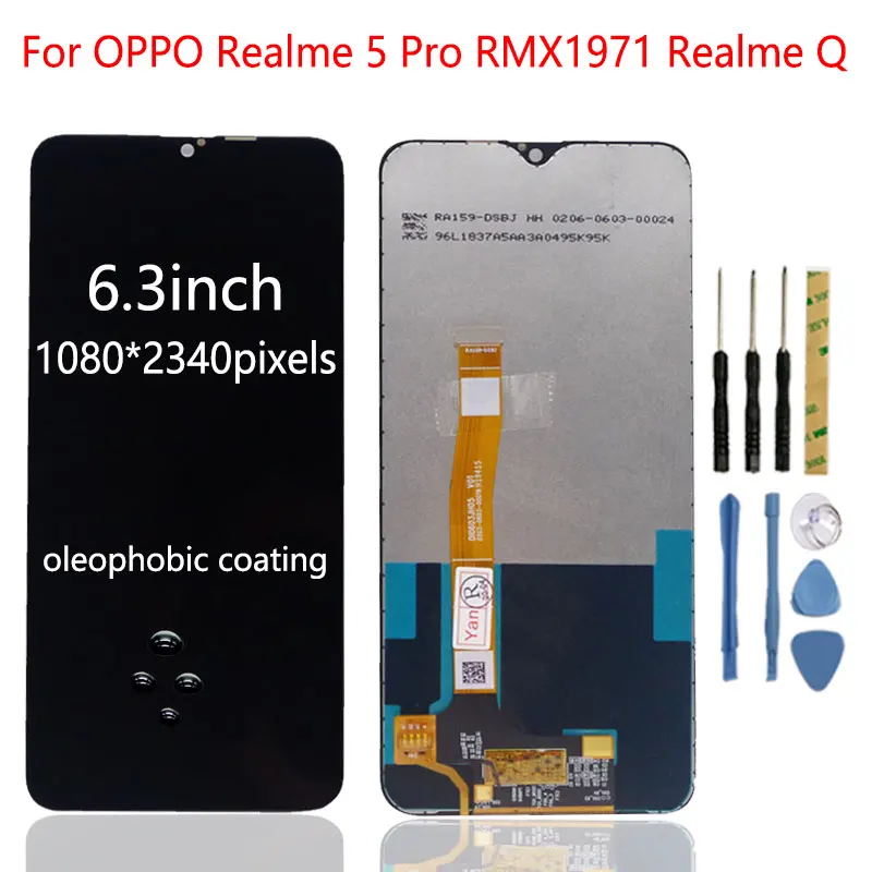 ЖК дисплей для Oppo Realme 5 pro RMX197 100% тестирование с сенсорным экраном панель в сборе