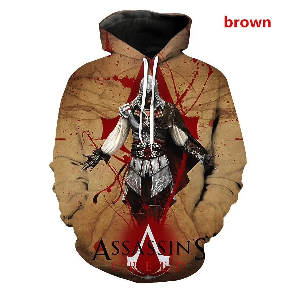 Хаки 2009 Для мужчин одежда осень и Новинка зимы игровой периферический Assasin's Creed с цифровым 3d-рисунком санитарная одежда - Цвет: Хаки