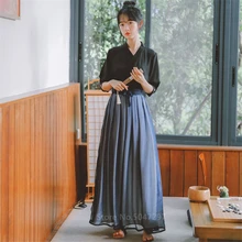 Vestido Kimono estilo japonés para mujeres Haori disfraz de Samurai faldas de gasa Casual Vintage chicas Kawaii ropa tradicional de fiesta