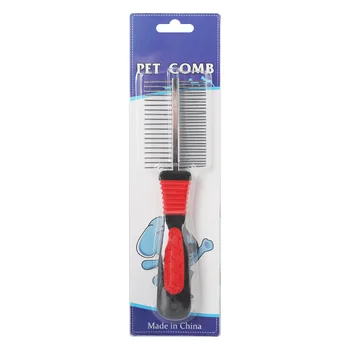 

Beauty Grooming Tool Pet Dog Hair Comb Black Handle Bone Footprint Two-Sided Comb Package Dog Comb Pet Cleaning Supplies