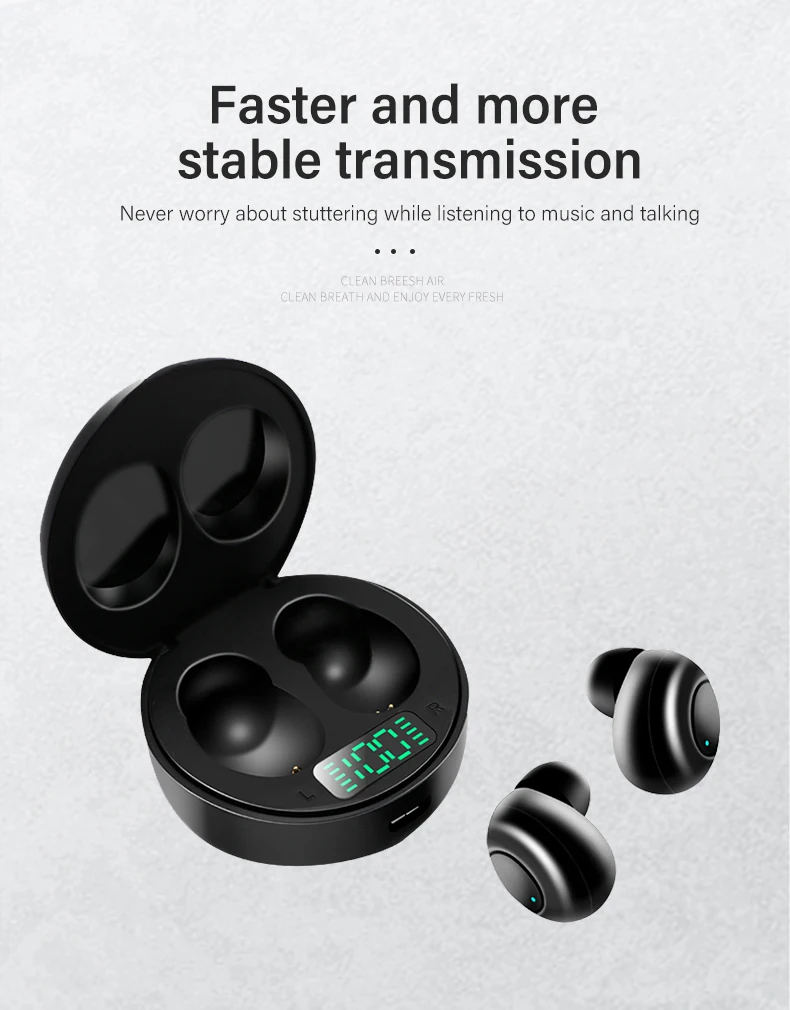 J1 TWS беспроводные наушники Bluetooth 5,0, мощный светодиодный дисплей, Спортивная стерео гарнитура с шумоподавлением, беспроводная гарнитура для iOS и Android