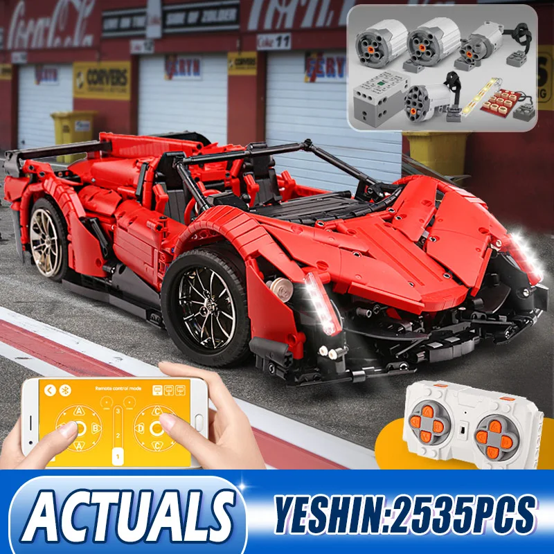Литая машина King MOC Technic App с дистанционным управлением автомобиль veneno Lamborghinisd Roadster
