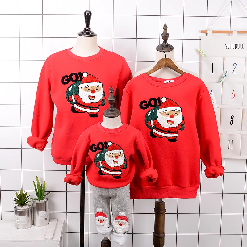 

LOOZYKIT 17 Colors 2019 New Year Family Christmas Sweaters Xmas Hoodies Pajamas Warm Santa Claus Elk Adult Kids Sweatshirt Gift